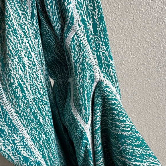 BuffyBunny Jacquard Teal White Workout High Rise Leggings Women’s Size Medium - Picture 6 of 10